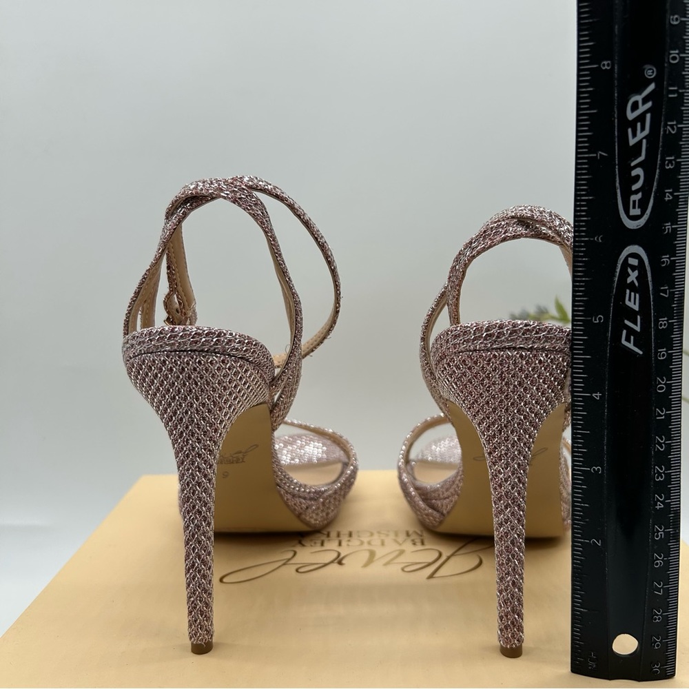 Jewel Badgley Mischka Arianna Platform Stiletto Evening Sandals rose gold size 9 - Picture 5 of 7